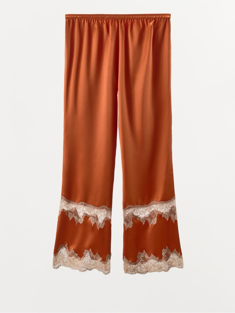 SATIN EFFECT EMBROIDERED PANTS - Picture 5 of 11